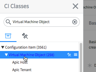 Clique em Objeto de máquina virtual