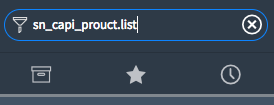 Abrindo a lista de produtos de CAPI