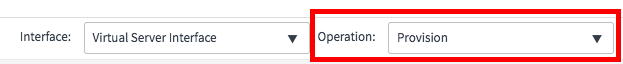 A Operação de provisionamento