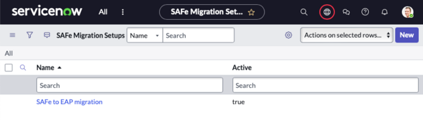 SAFe から EAP へのマッピングレコード。