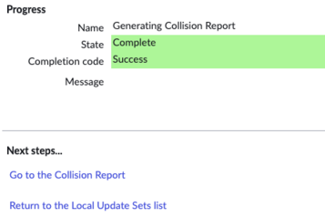 Generating a collision report