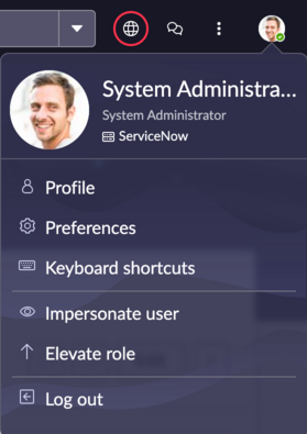 You can impersonate a user by selecting Impersonate user within the user menu.