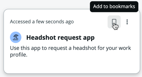 Select the bookmark icon to bookmark the app