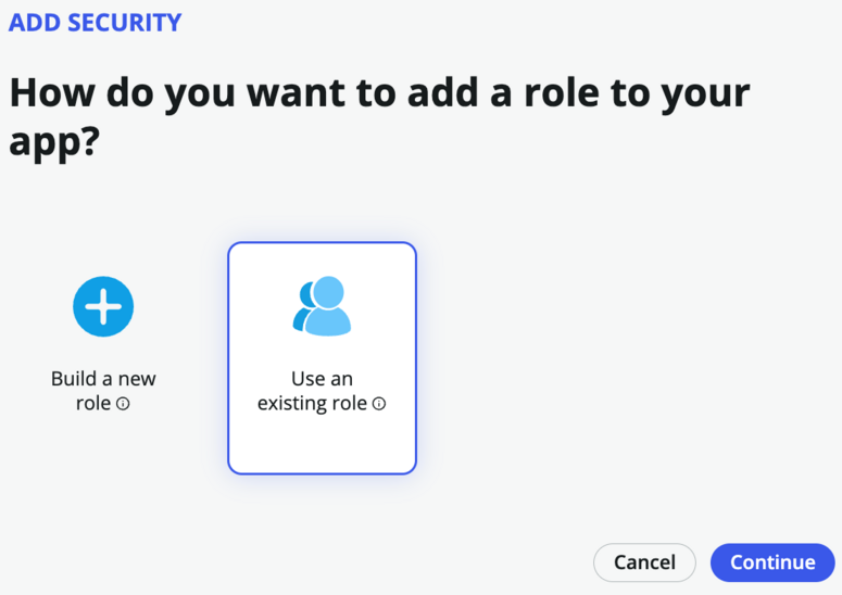 Option to use an existing role