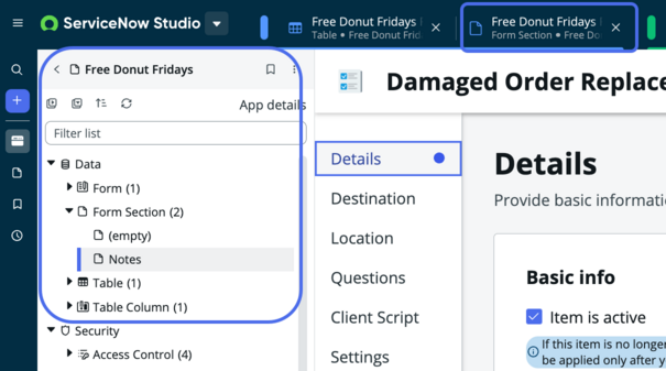 See the focused file in the Navigator panel.