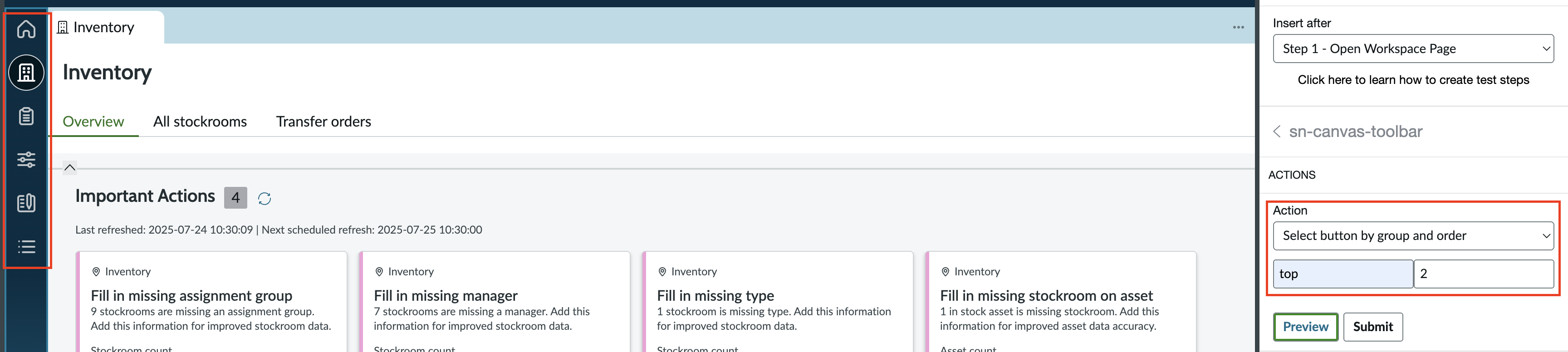 Screenshot showing order number depending on the group