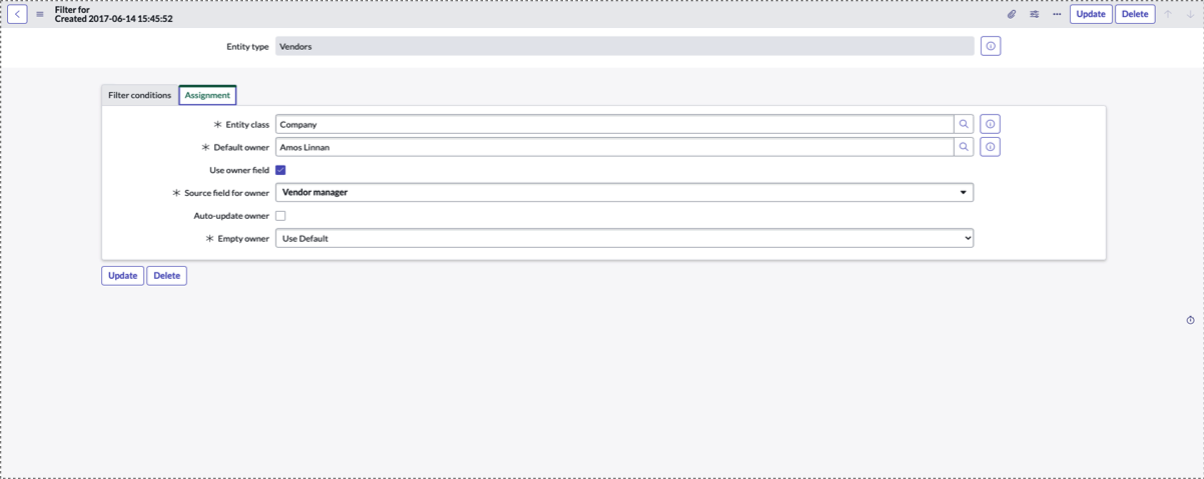 エンティティオーナーの自動更新。