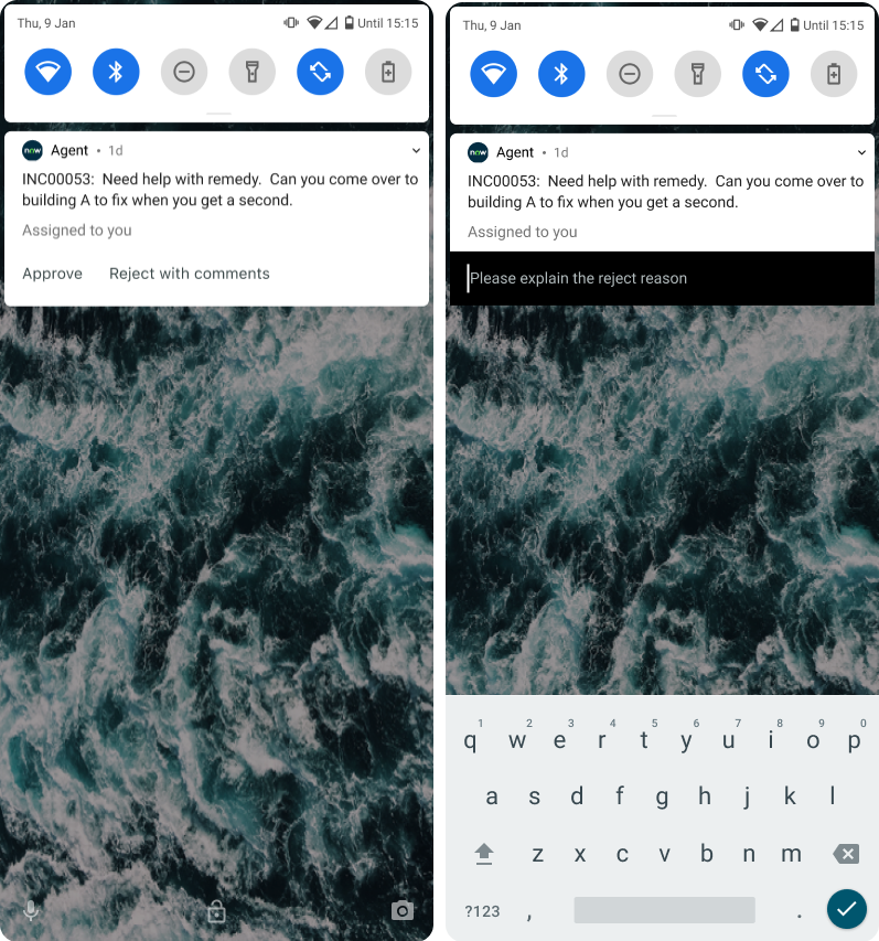 Actionable push notifications.