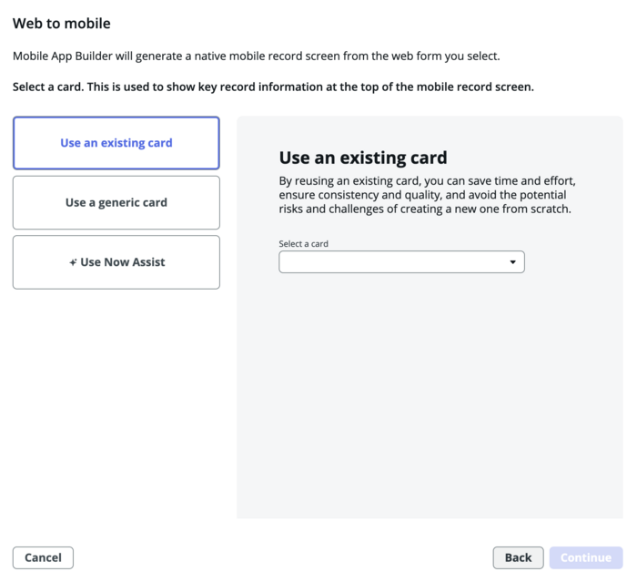 Visual preview of your new mobile component.