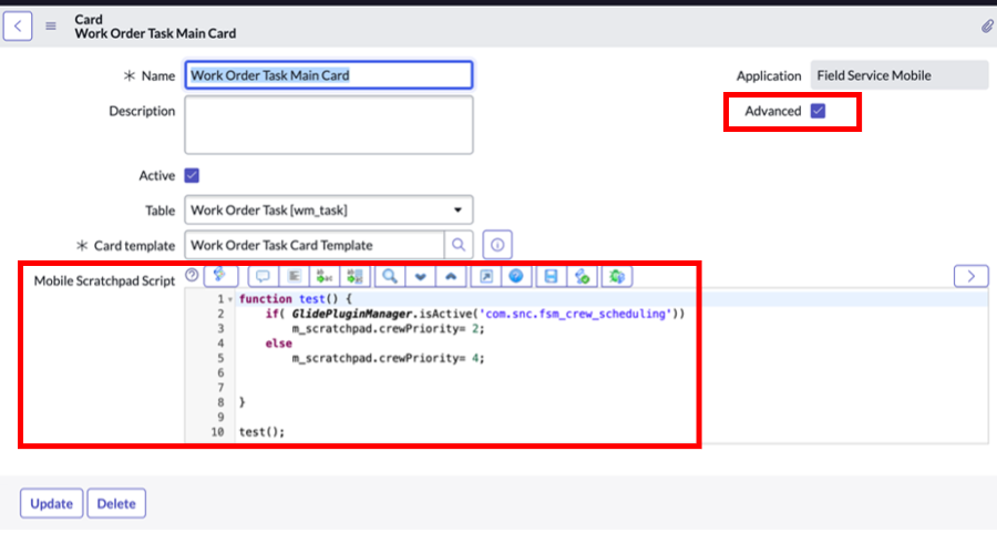 Javascript in the Mobile Scratchpad script field