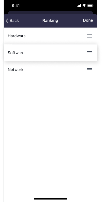 Ranking input example.