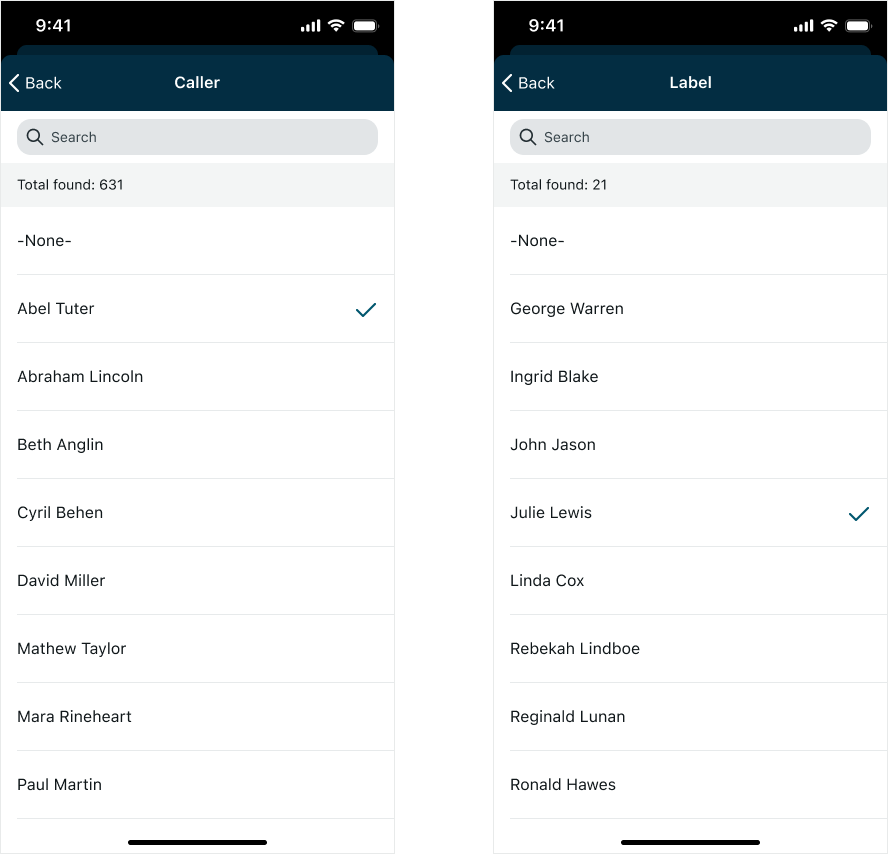 Comparison of filtered results with reference qualifier not used and used.