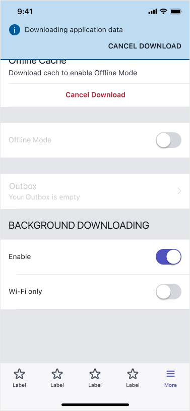 Enabling offline mode in mobile