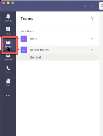 Registerkarte „Teams“ in Microsoft Teams