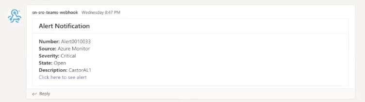 Benachrichtigung in Microsoft Teams