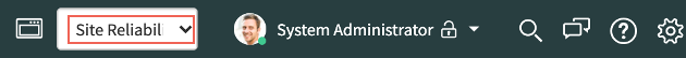 Wählen Sie in der Headerleiste den Bereich Site Reliability Ops aus.