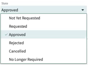 Change-Anforderungsstatus.