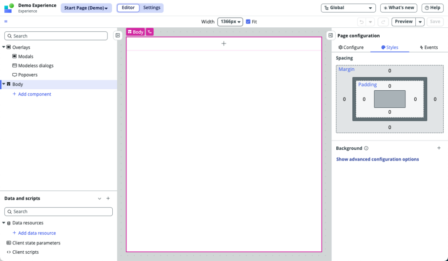 UI Builder 全体の画面。