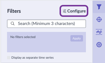 The Configure button at the beginning of the Filters panel.