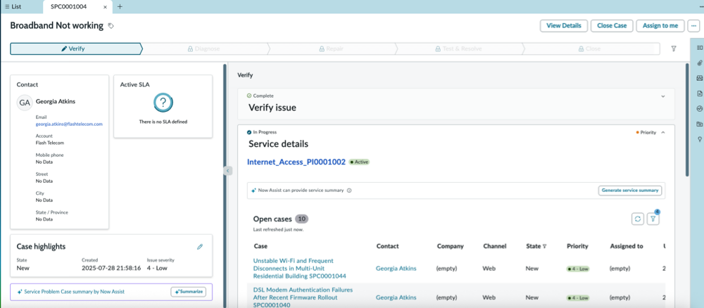 Generate service summary.