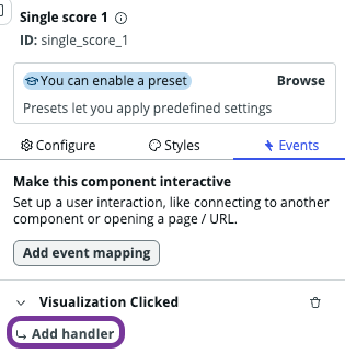 Adding a handler to the Visualization Clicked event.