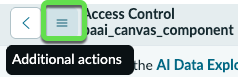 Menü „zusätzliche Aktionen“ für einen paai_Canvas_component-Zugriffssteuerungsdatensatz.