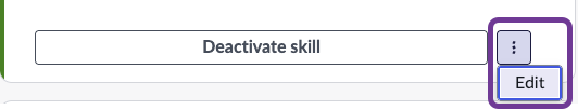 Opening a skill card to edit the settings.