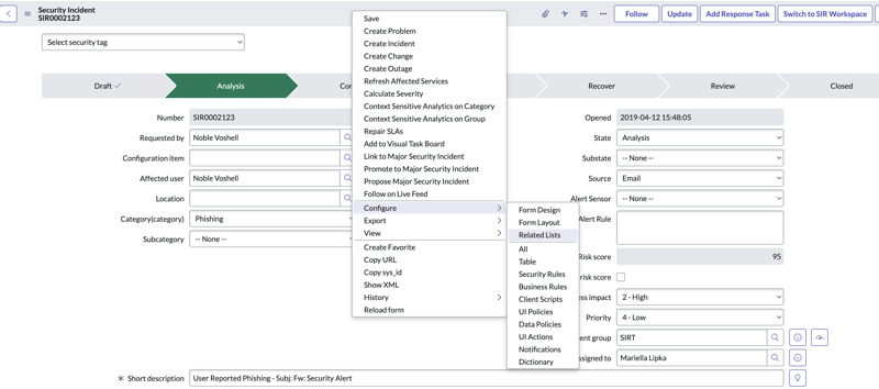Liste connexe : interface utilisateur classique