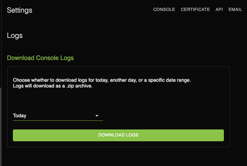 Download Today's logs