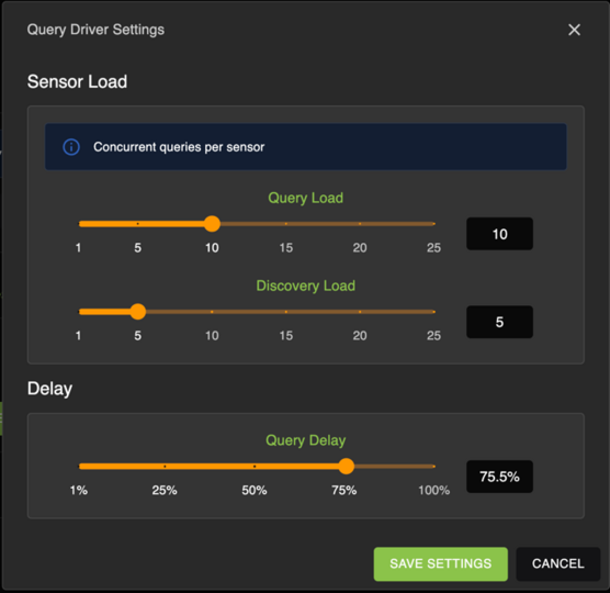 Query driver settings