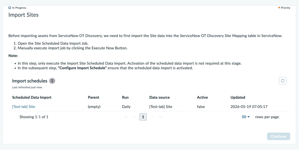 Import sites