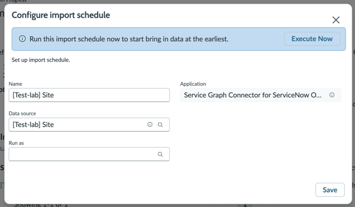Configure import schedule