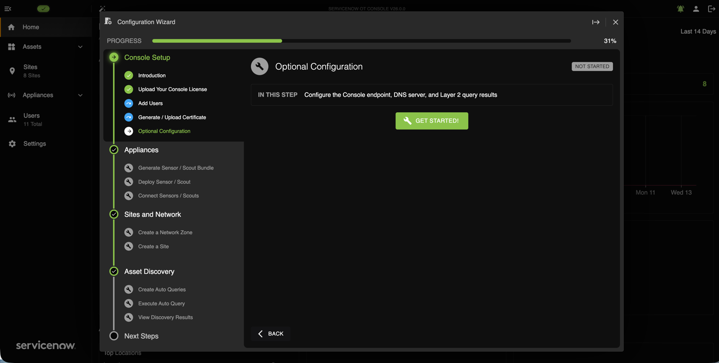 Configuration Wizard panel