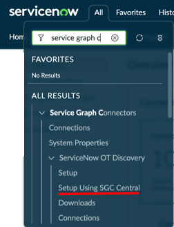 Setup Using SGC Central