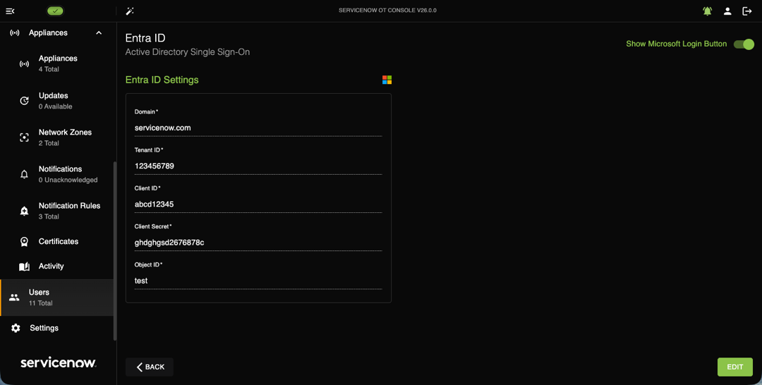 Entra ID Settings