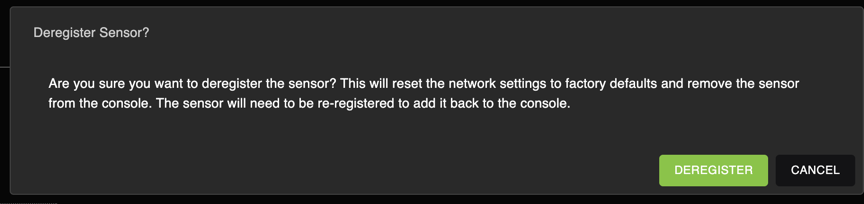 Deregister Sensor?