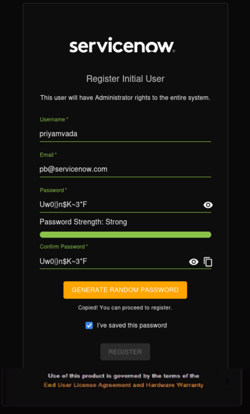 Register initial User