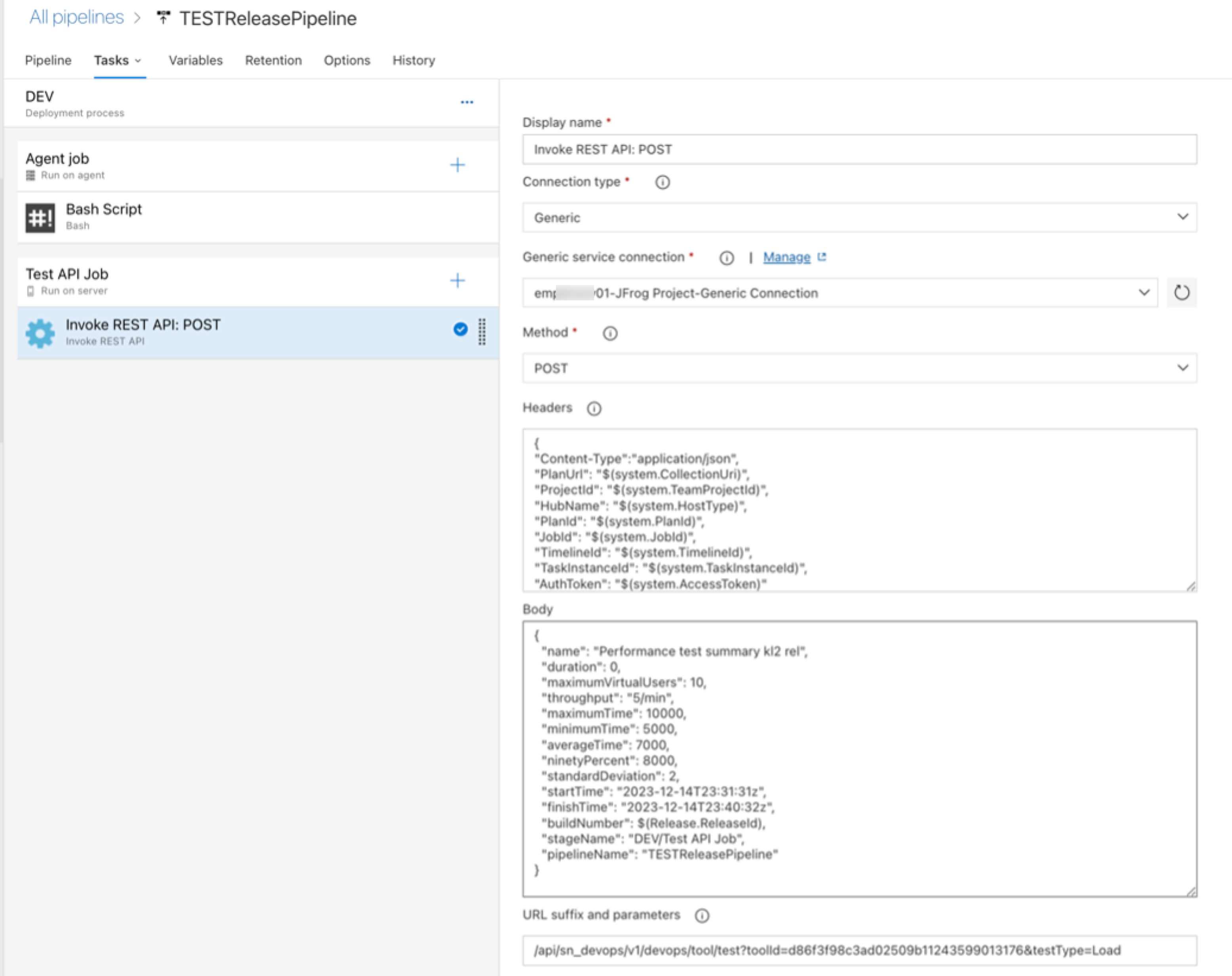 YML do pipeline de versão do Azure DevOps.
