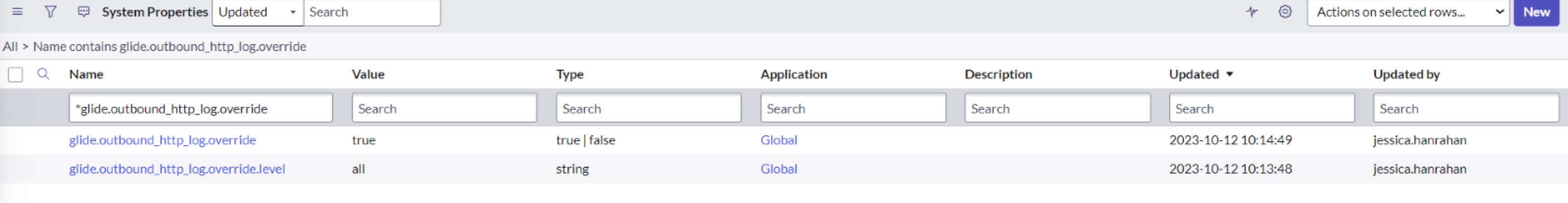 Override log level by modifying global parameters