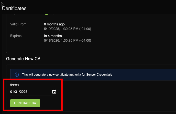 Generate a new CA