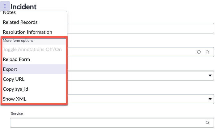 More form options.