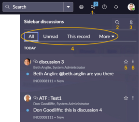 Sidebar discussion panel.
