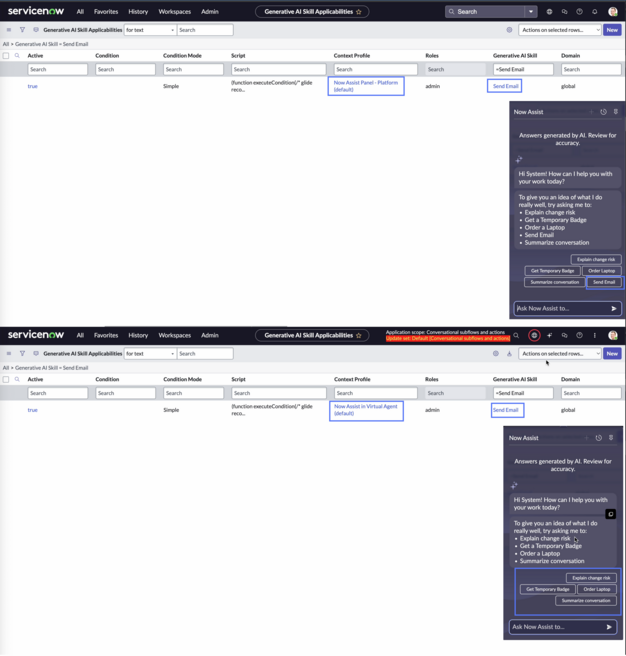 Setting context profile.