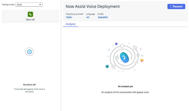 Voice assistant testing window