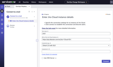 Enter Jira Cloud instance details for OAuth 2.0 authentication