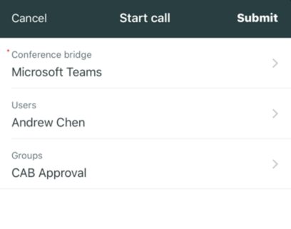 Start call
