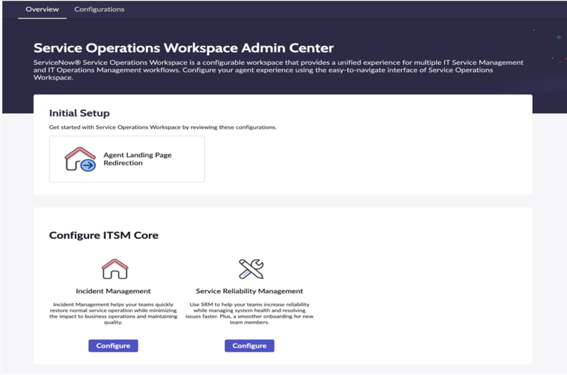 Admin Center Overview tab for the admin role.