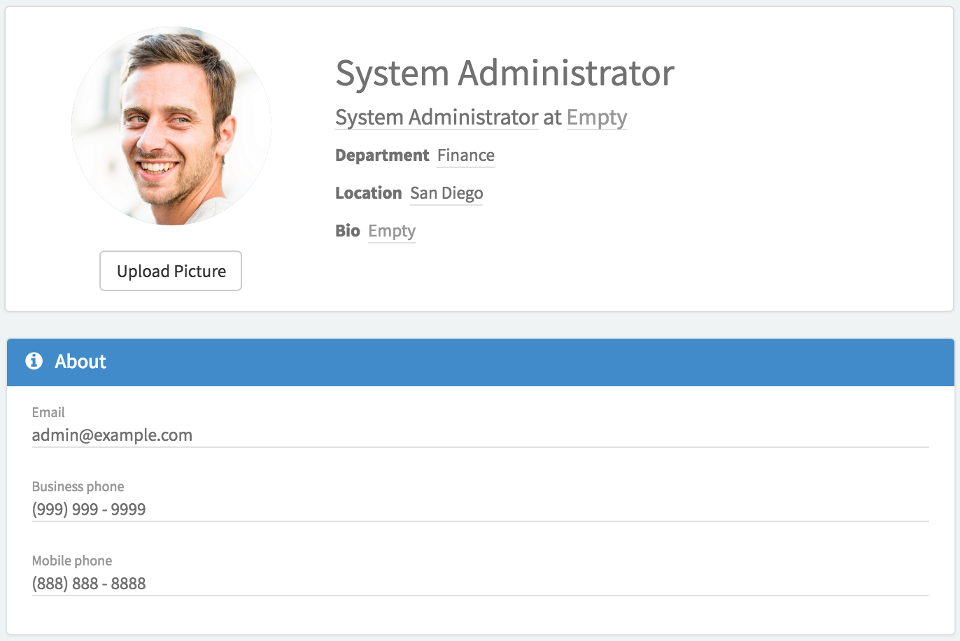 User Profile widget