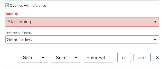 Opção para aplicar filtro para registros no campo Referência.