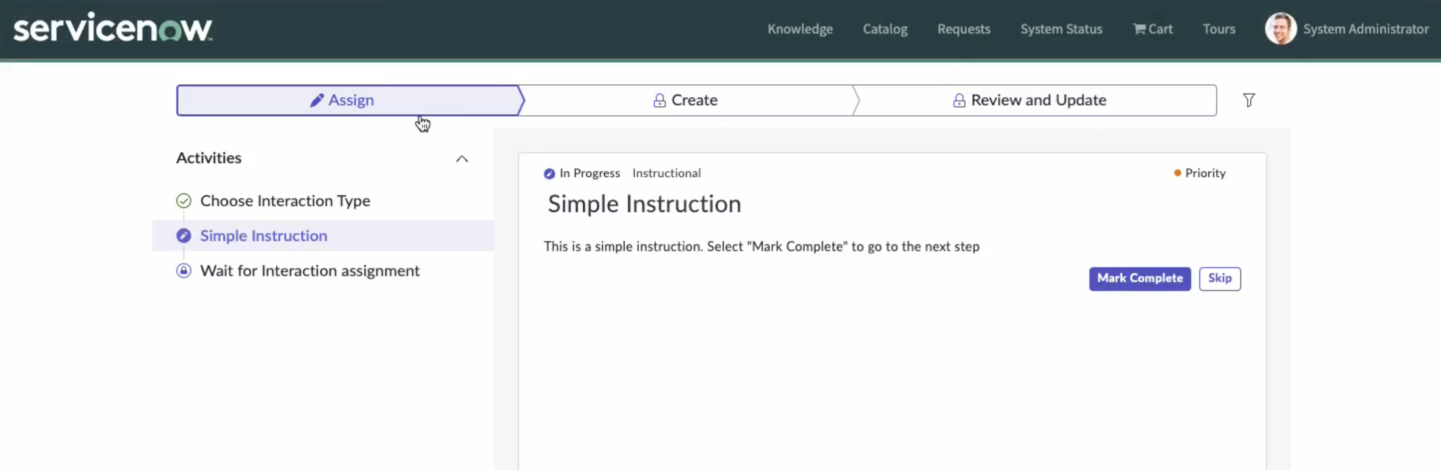 Um playbook em execução em um Portal de serviços instância